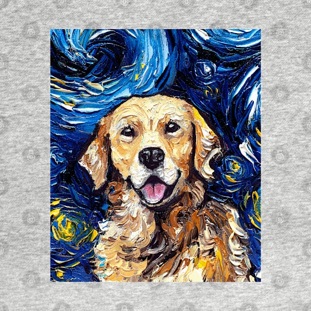 Golden Retriever Night (Portrait) by sagittariusgallery